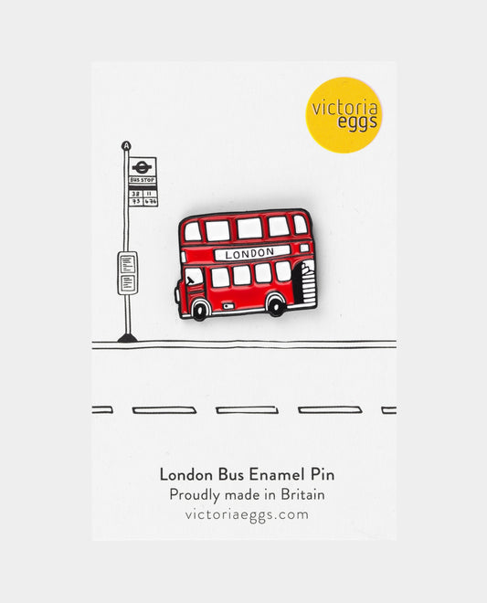 Victoria Eggs Enamel Bus Pin Badge