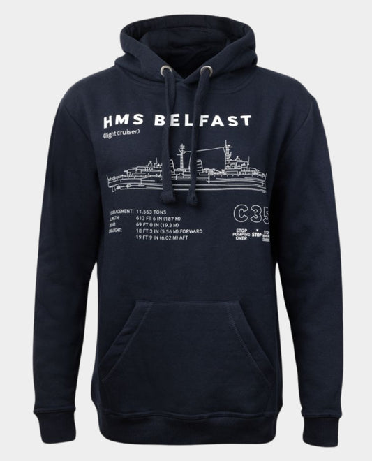 HMS Belfast Blueprint Hoodie