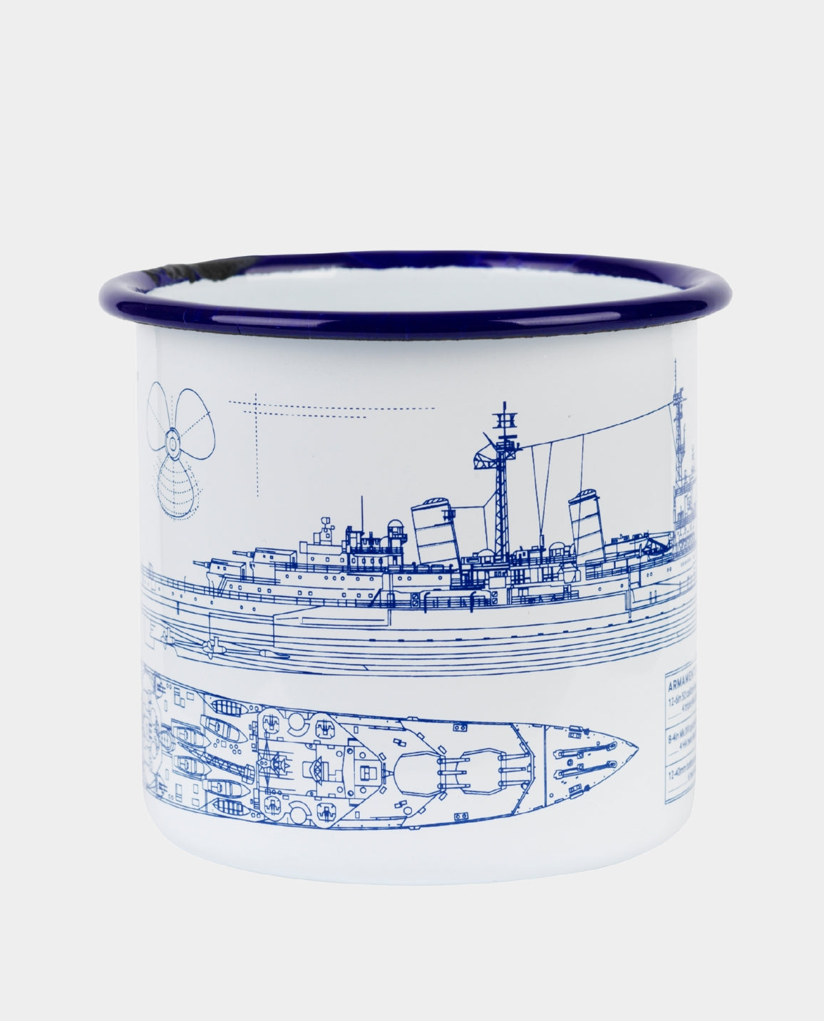 HMS Belfast Blueprint Enamel Mug