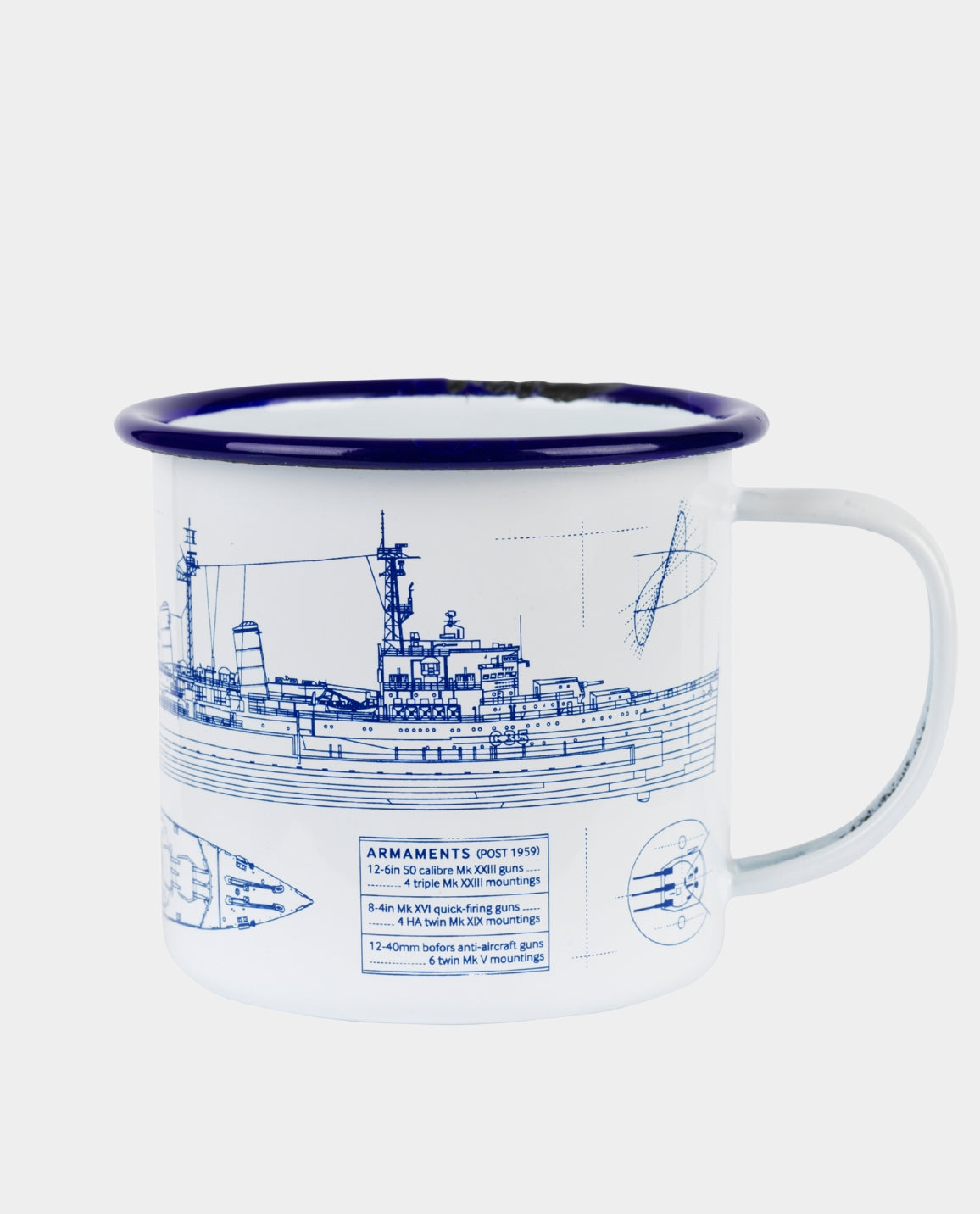 HMS Belfast Blueprint Enamel Mug