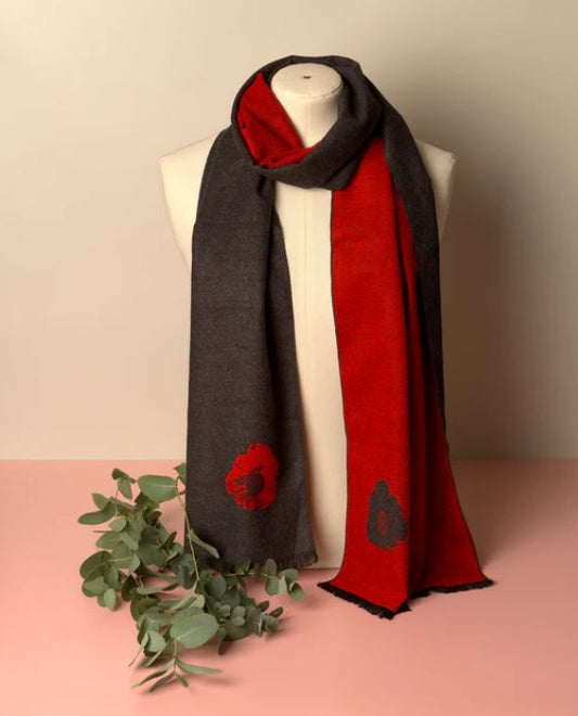 Grey Poppy Scarf