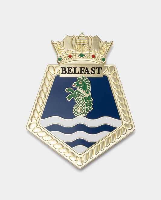 Historic HMS Belfast Crest Metal Magnet