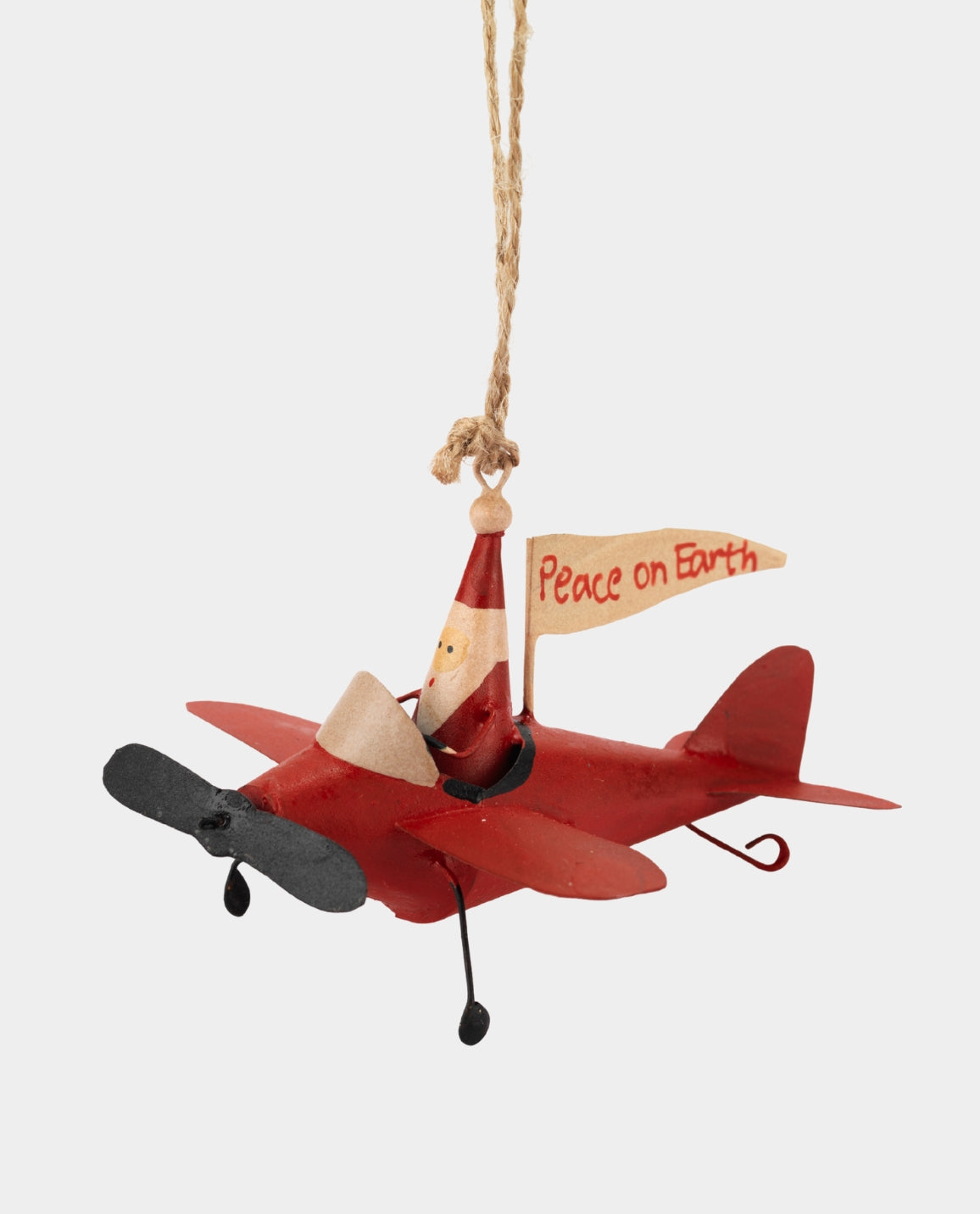 Red Santa Aeroplane Decoration