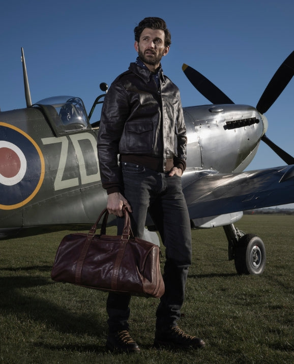 mens leather holdall