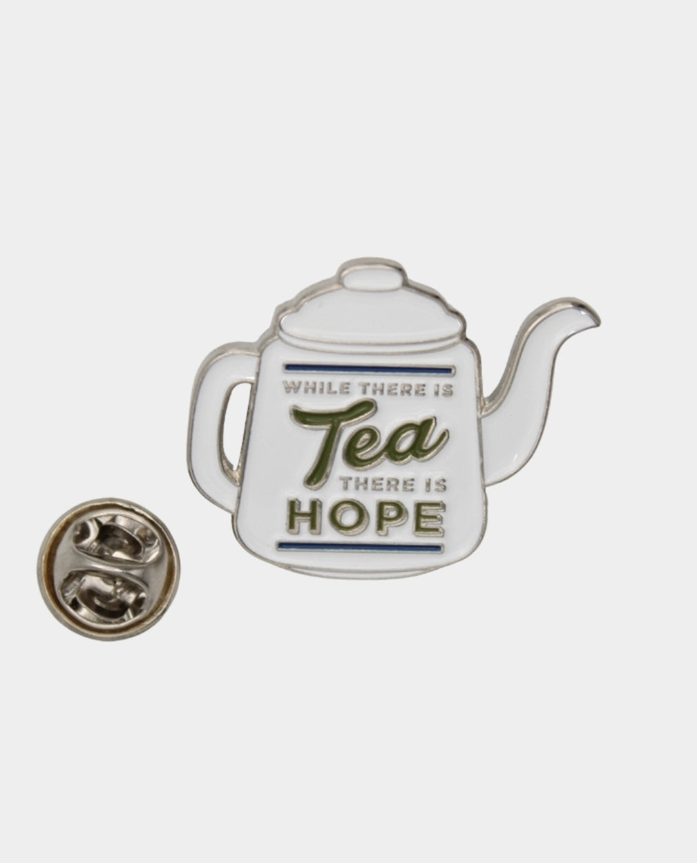 While there is Tea There is Hope Tea Apron Pin Badge