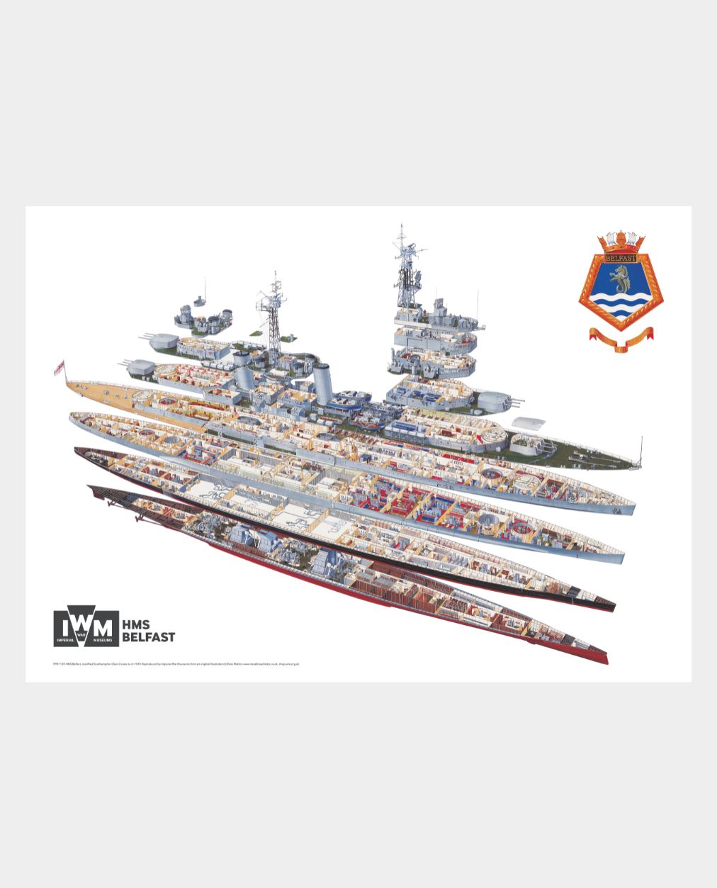 HMS Belfast Deck Plans Poster