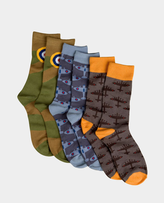 Spitfire, Roundel & Lancaster Sock Gift Set