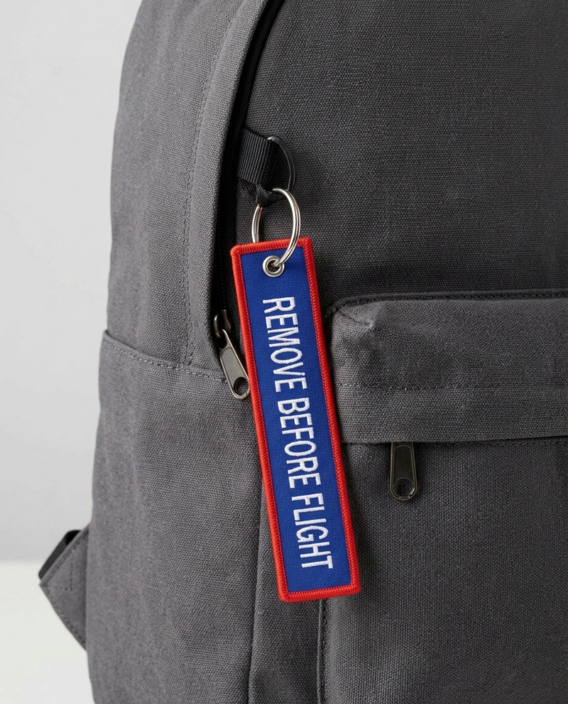 Blue Remove Before flight Keyring