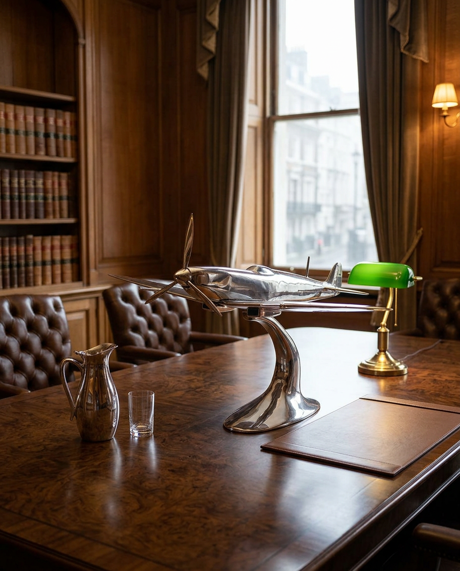 Aluminium Spitfire Sculpture Model 32in. Wingspan