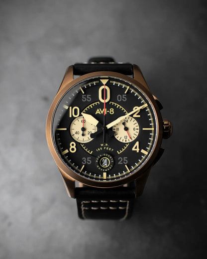 AVI-8 Spitfire Void Black Lock Chronograph Watch