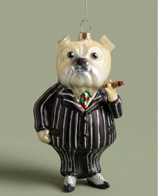 Glass Churchill Bulldog Decoration