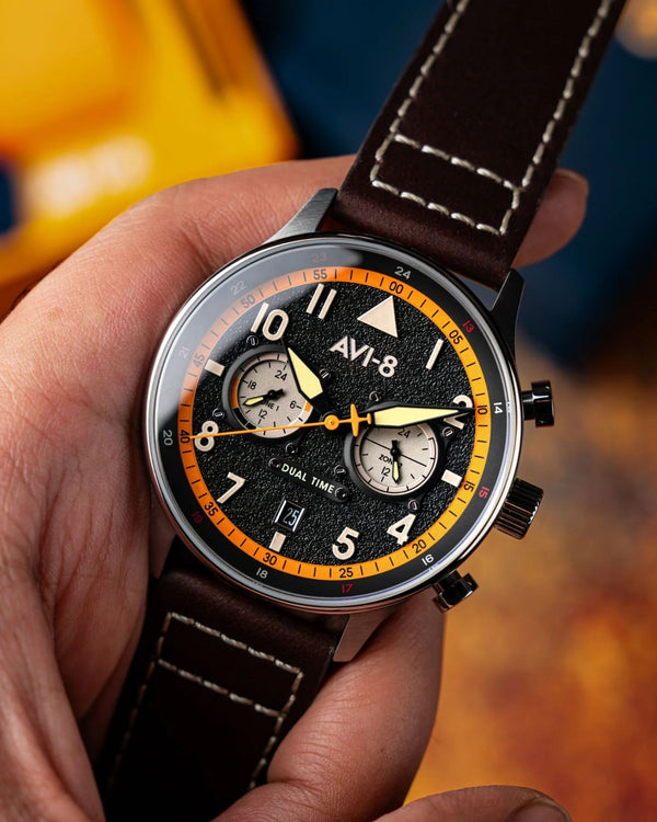 AVI-8 IWM Hurricane Carey Dual Time Watch