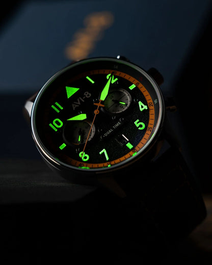 AVI-8 IWM Hurricane Carey Dual Time Watch