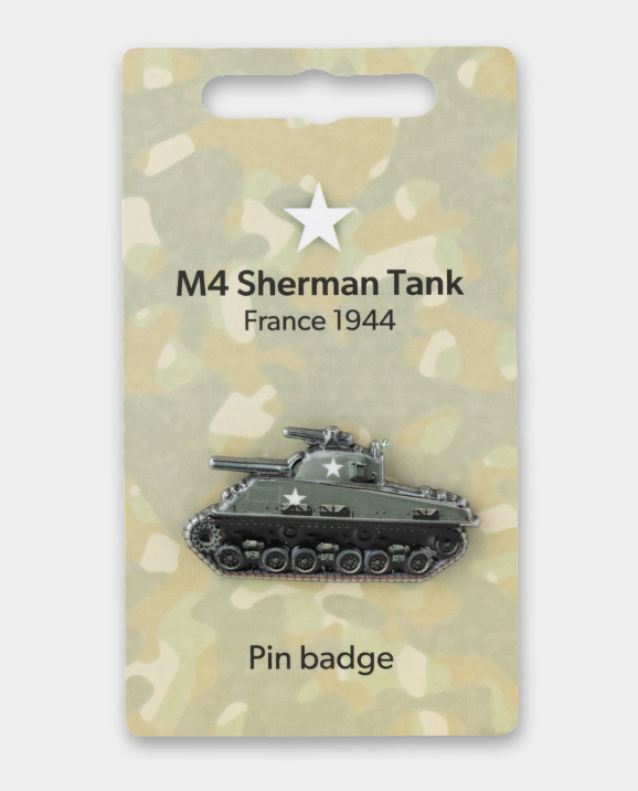 Full Colour Sherman Tank Pin Badge
