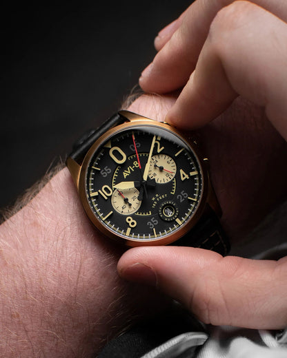 AVI-8 Spitfire Void Black Lock Chronograph Watch