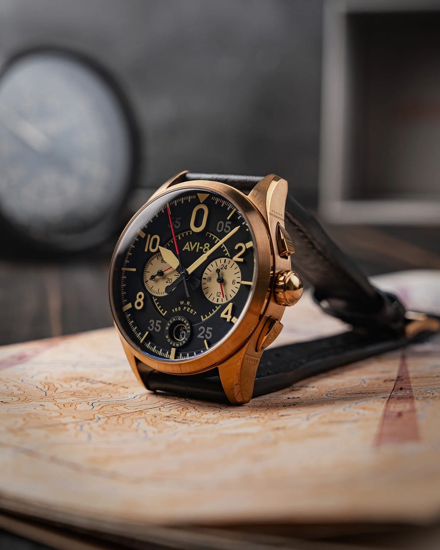 AVI-8 Spitfire Void Black Lock Chronograph Watch