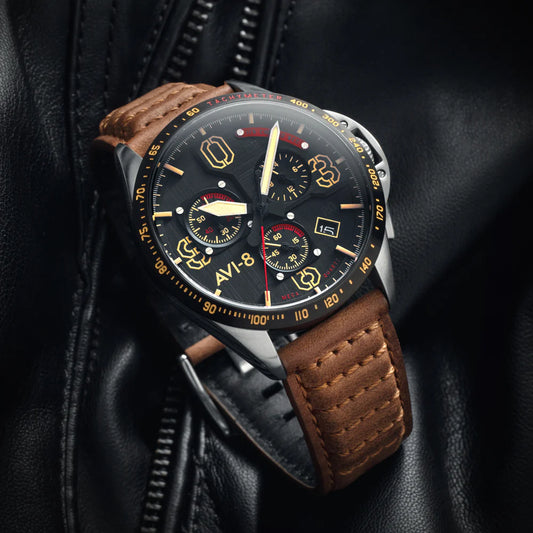 AVI-8 P-51 Mustang Bronze Oak Chronograph Watch