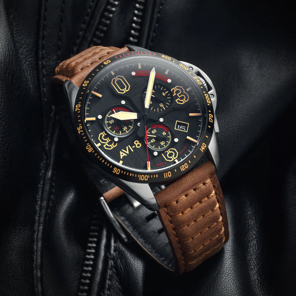 AVI-8 P-51 Mustang Bronze Oak Chronograph Watch