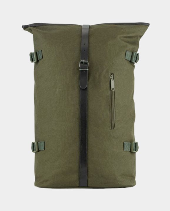 Green Canvas Roll Top Backpack | Roll Top Travel Bag | IWM Shop