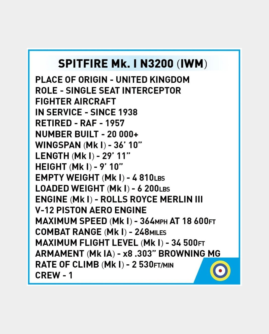 COBI Spitfire | LEGO Spitfire Inspired