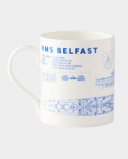 HMS Belfast Blueprint Ceramic Mug