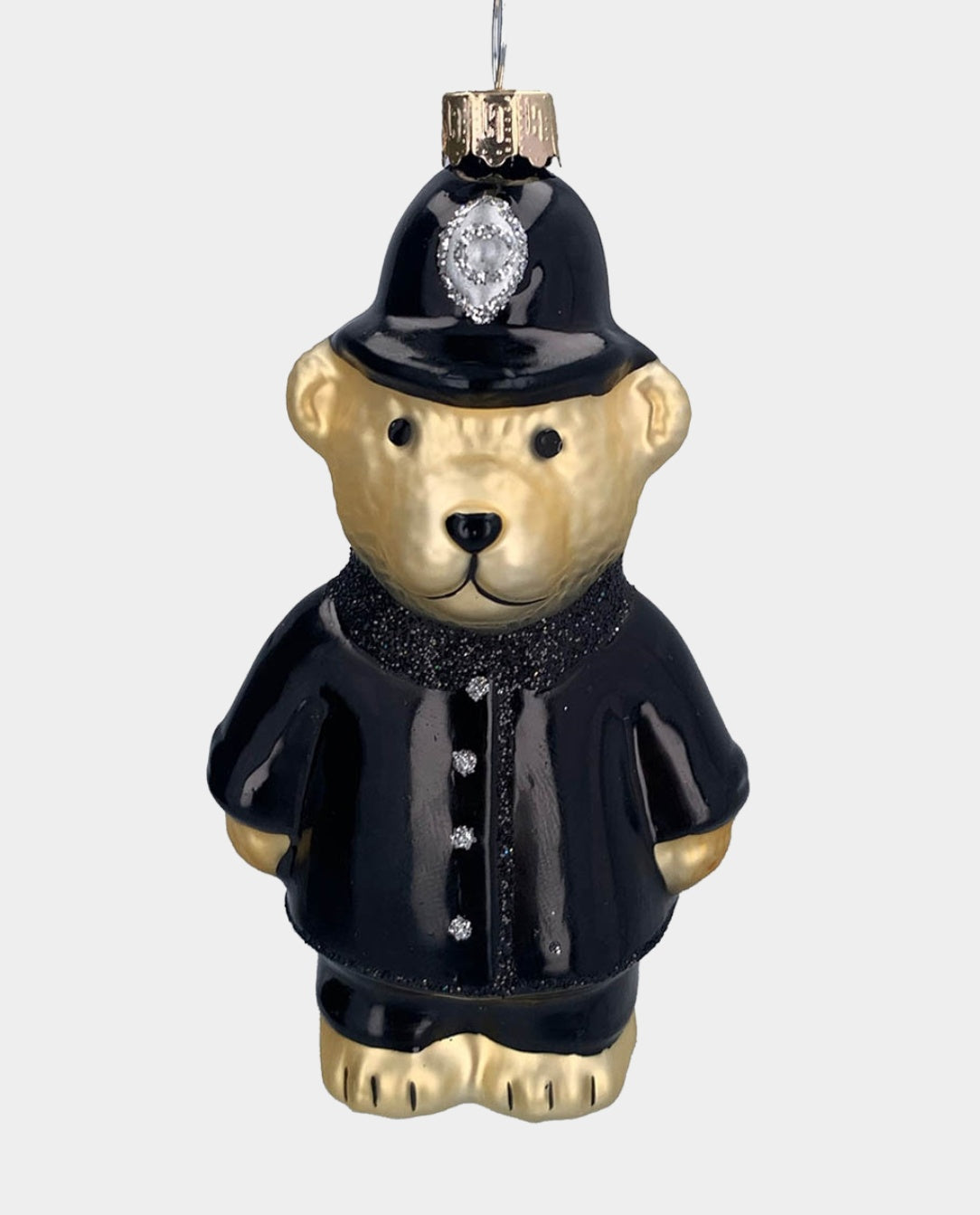 Glass Policeman Bear Decoration