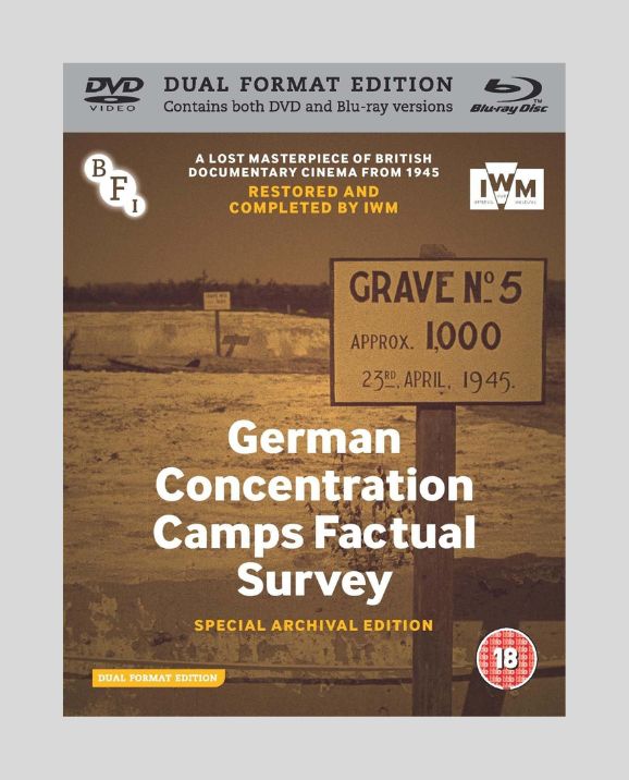 DVD cover of 'German Concentration Camps Factual Survey' with a brownish color scheme.