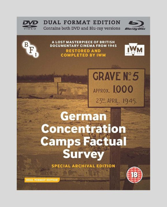 DVD cover of 'German Concentration Camps Factual Survey' with a brownish color scheme.