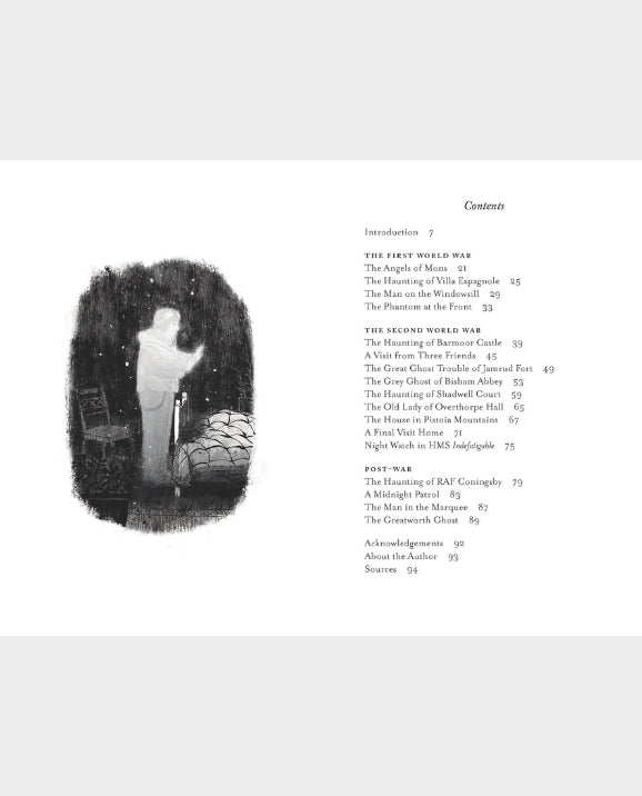 A printed book or booklet interior page showing a black-and-white photograph of two people embracing on the left and a contents page with chapter and poem titles on the right, photographed against a white background.