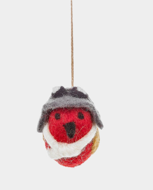 Aviator Robin Wool Decoration