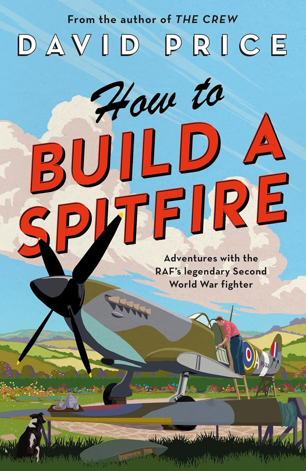 Book cover of 'How to Build a Spitfire' by David Price with a vintage airplane illustration.