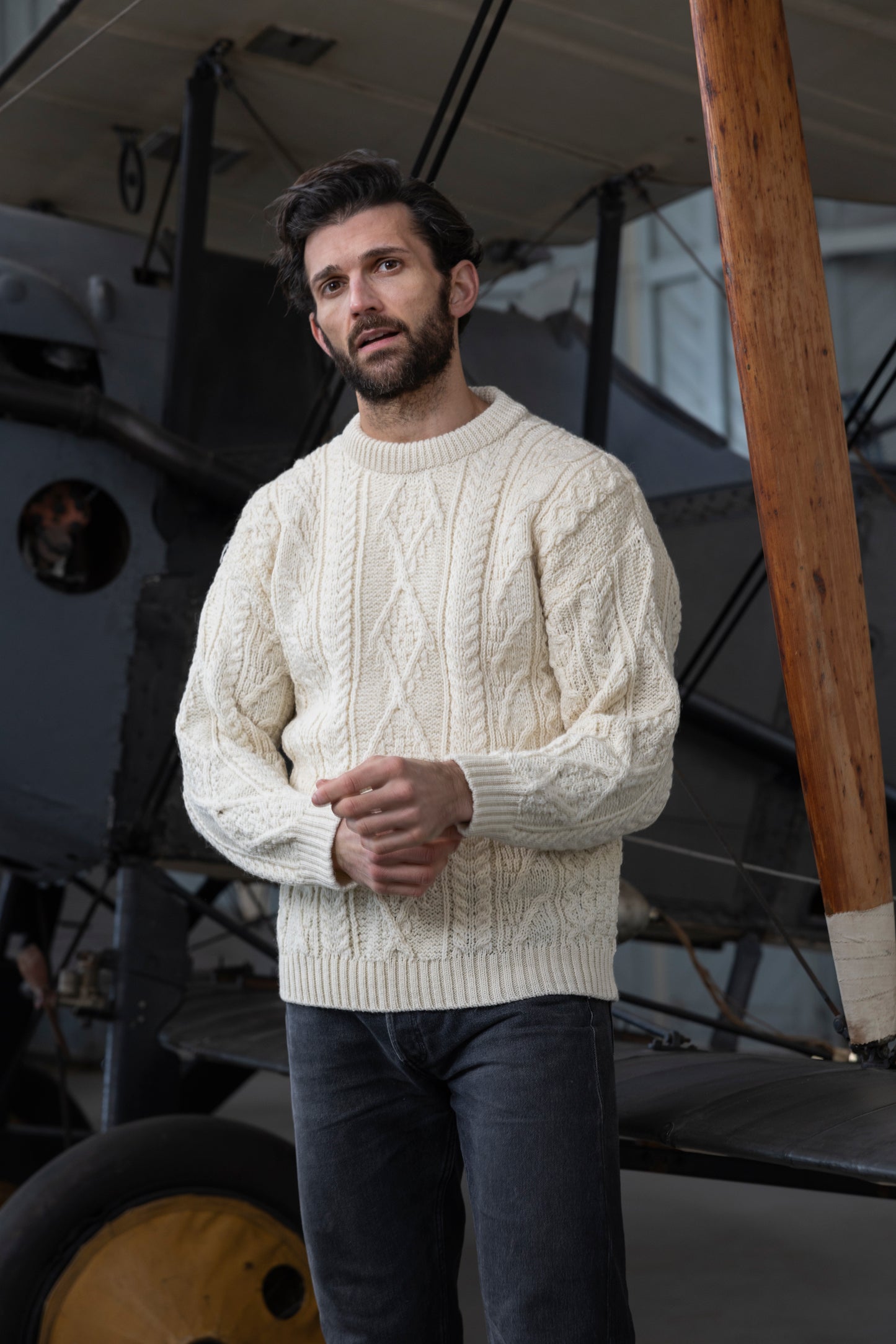 Cream Cable Knit Wool Jumper
