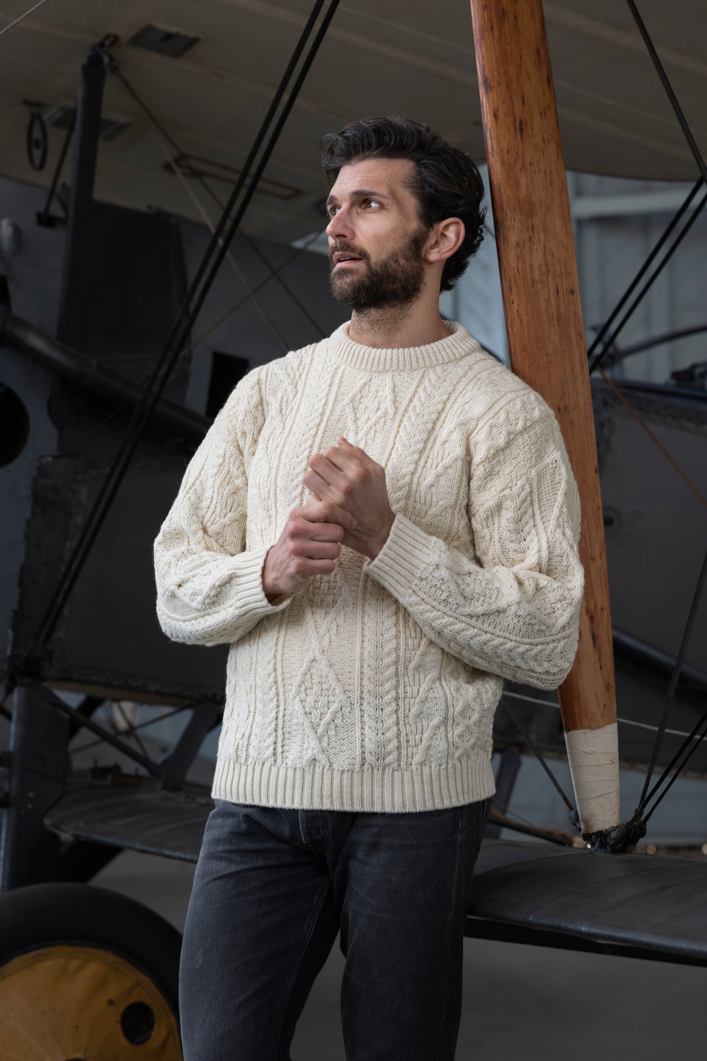 Cream Cable Knit Wool Jumper