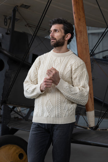 Cream Cable Knit Wool Jumper