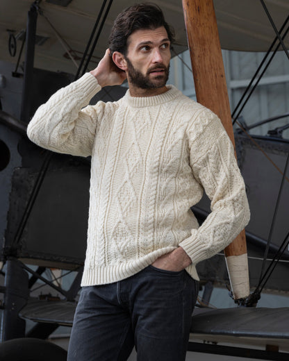 Cream Cable Knit Wool Jumper
