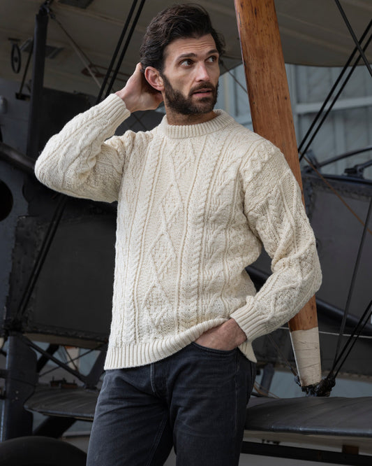 Cream Cable Knit Wool Jumper