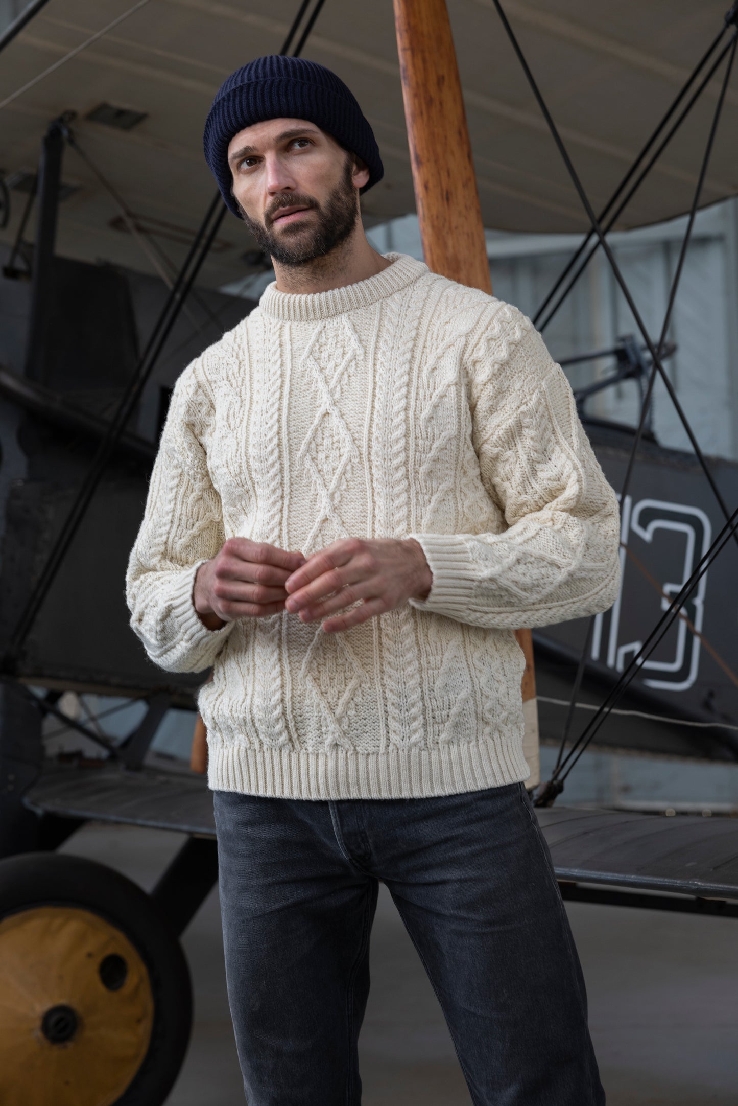 Cream Cable Knit Wool Jumper