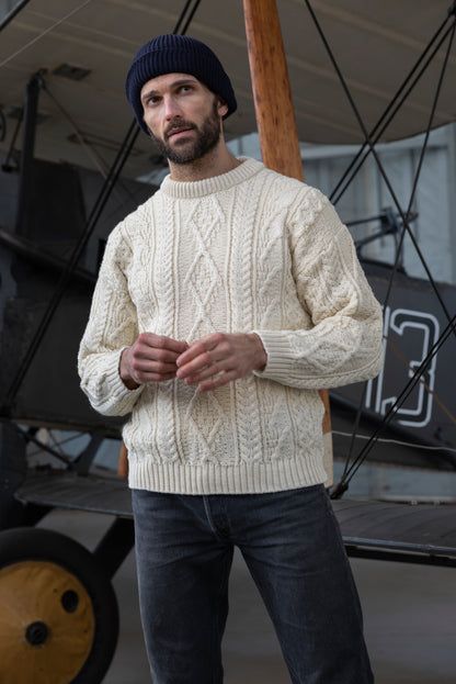 Cream Cable Knit Wool Jumper
