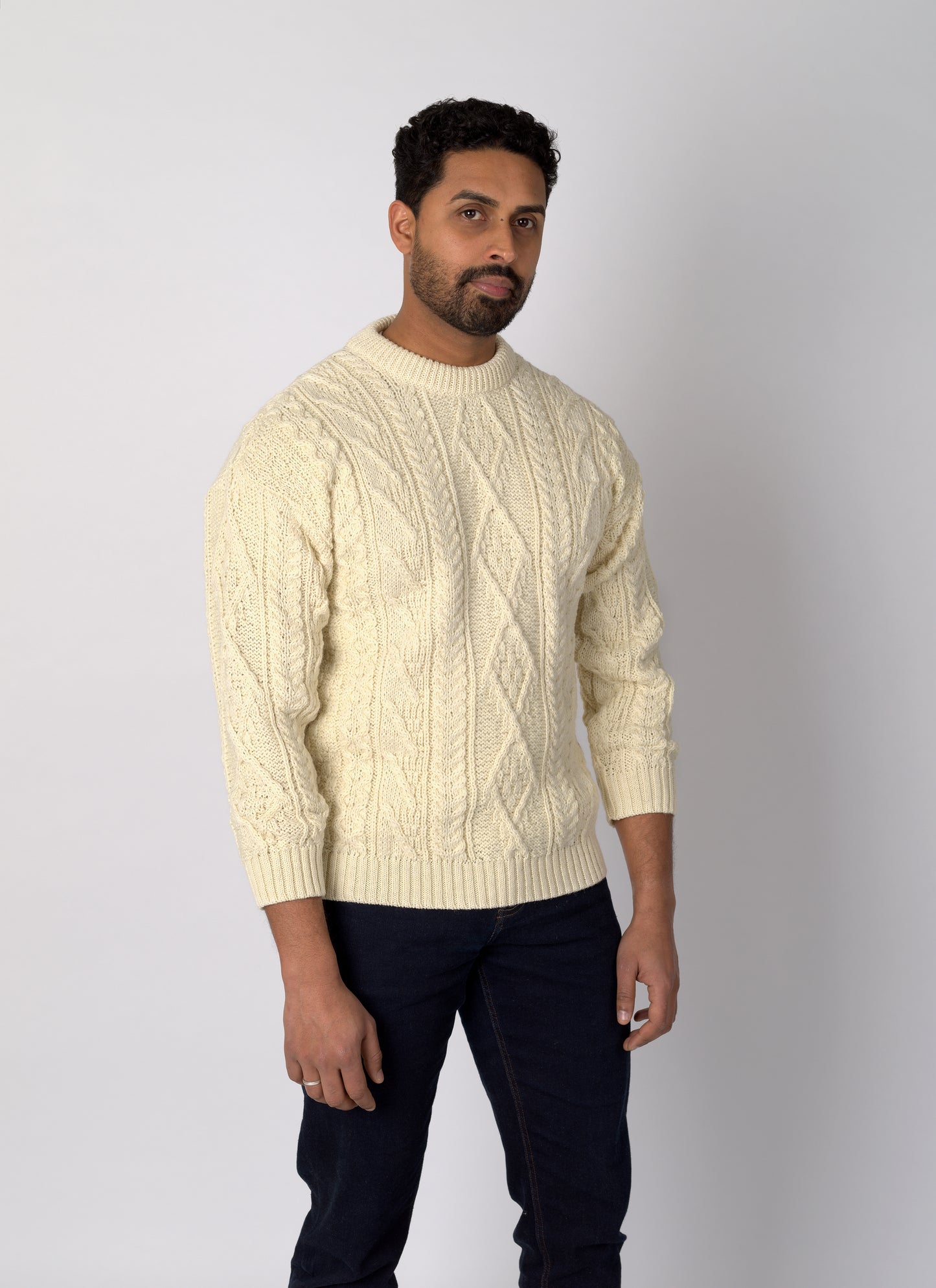 Cream Cable Knit Wool Jumper