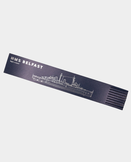 HMS Belfast Blueprint Recycled Leather Bookmark