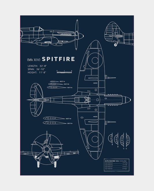 Spitfire Blueprint Print