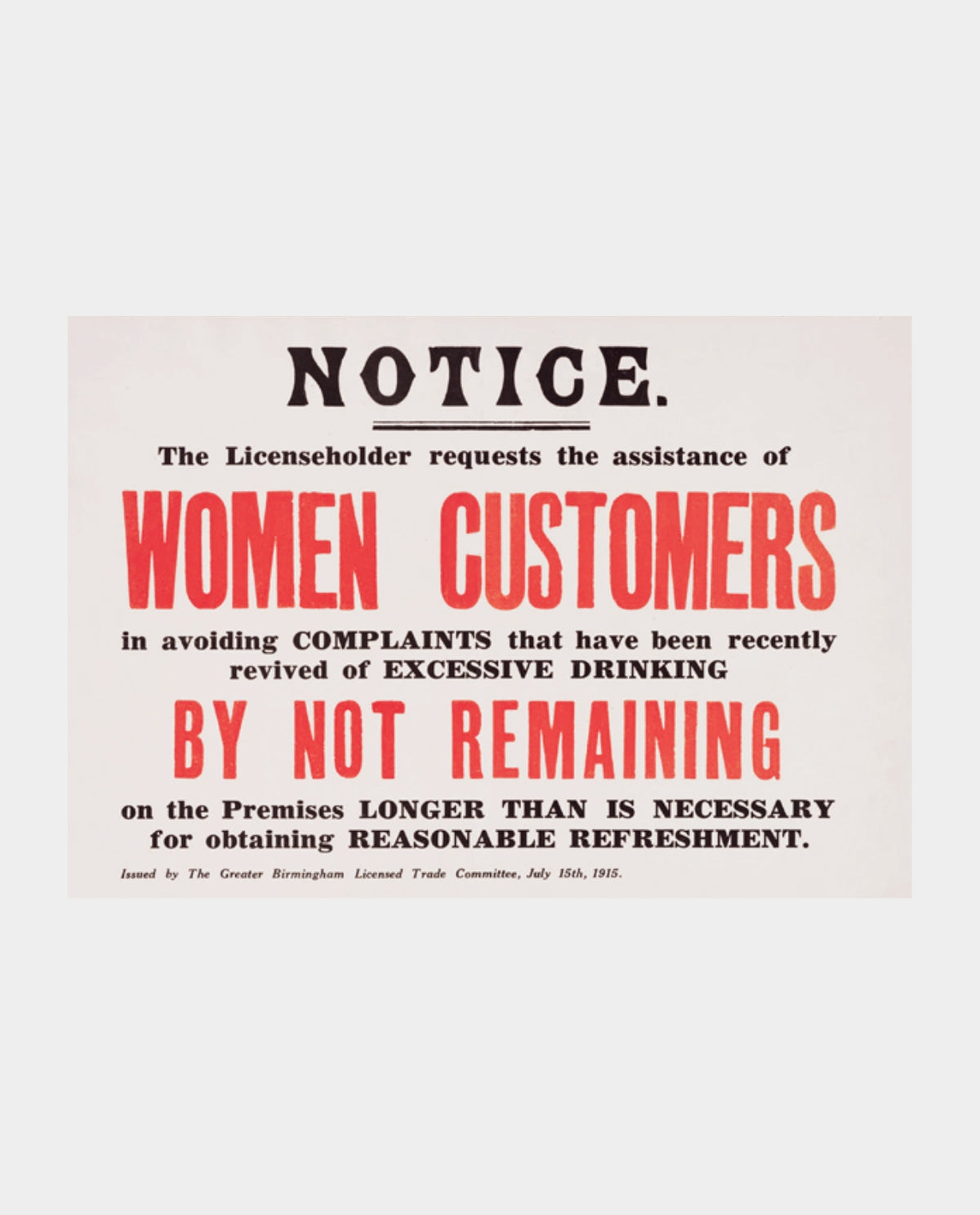 Notice To Women Customers Print | WW2 Prints | IWM Shop