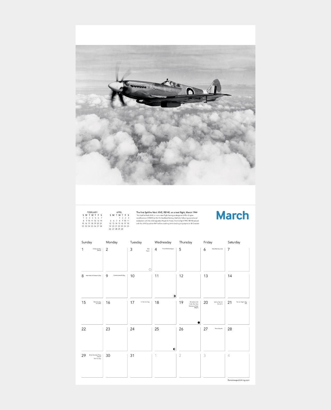 Spitfire Wall Calendar 2026