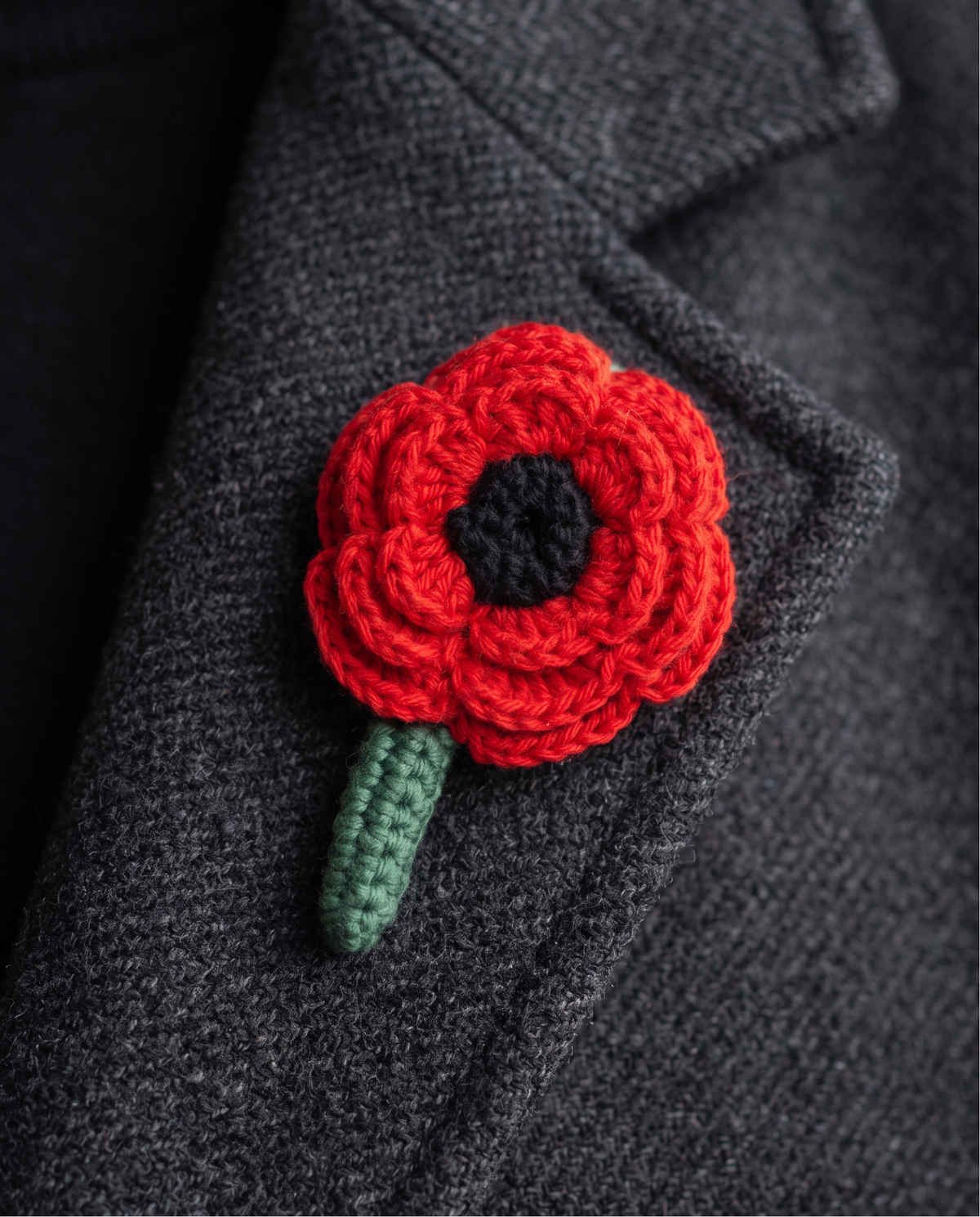 Fair Trade Crocheted Poppy Brooch