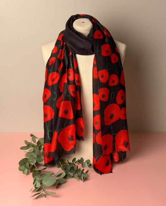 Black Poppy Scarf