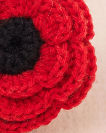 Fair Trade Crocheted Poppy Brooch