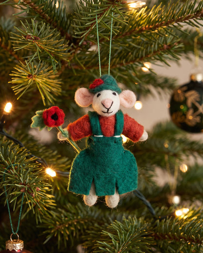 Poppy Mouse Wool Decoration