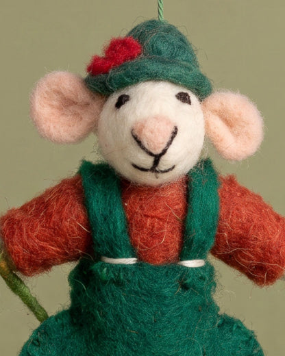 Poppy Mouse Wool Decoration