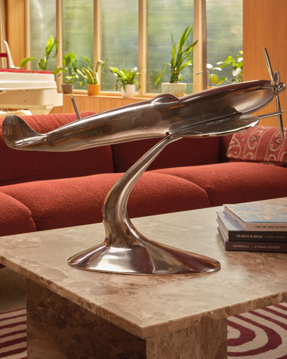 Aluminium Spitfire Sculpture Model 32in. Wingspan