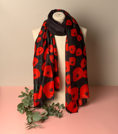 Black Poppy Scarf